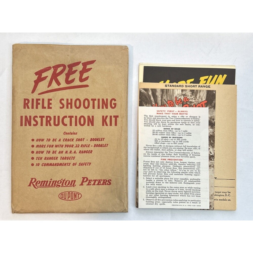 Vintage Remington Shotgun Rifle hunting targets Instruction Kit Booklet NOS Rare